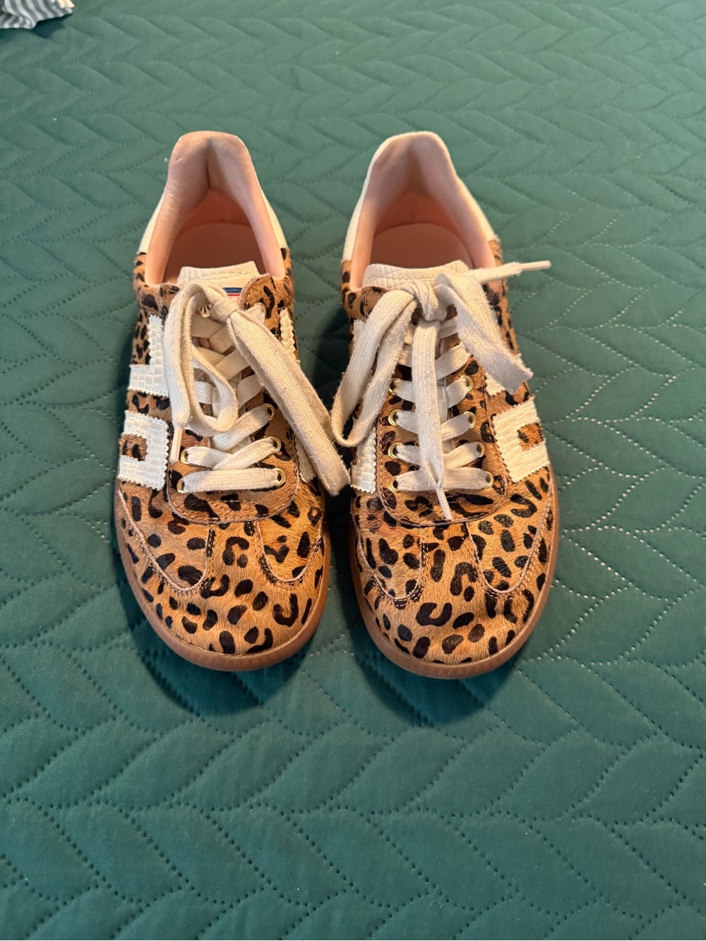 Leopard Print Women's Sneakers with White Accent